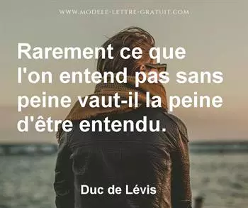Citation de Duc de Lévis