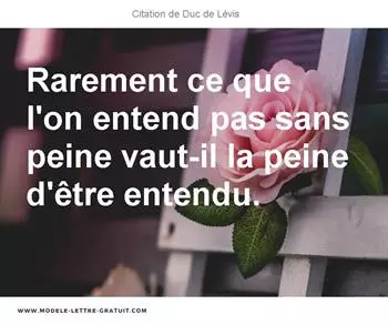 Citations Duc de Lévis