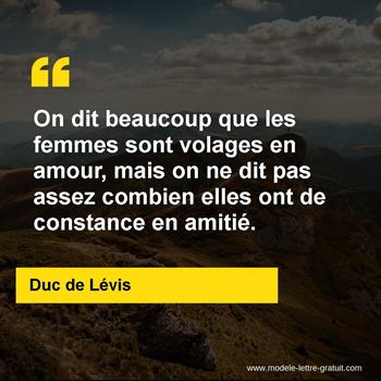 Citation de Duc de Lévis