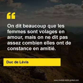 Citation Duc de Lévis