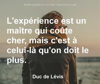 Citation de Duc de Lévis