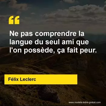 Citation Félix Leclerc