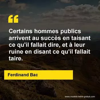 Citation Ferdinand Bac