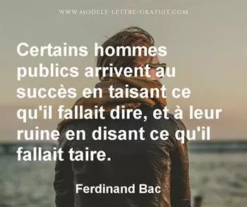 Citation de Ferdinand Bac