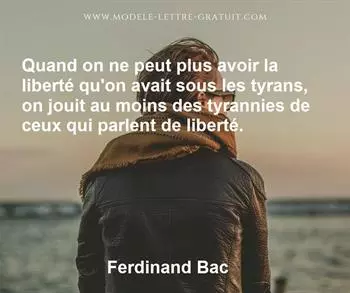 Citation de Ferdinand Bac
