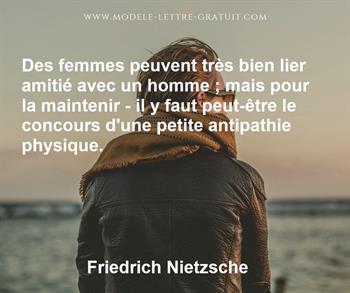Des Femmes Peuvent Tres Bien Lier Amitie Avec Un Homme Mais Friedrich Nietzsche