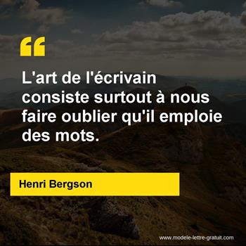 Citation de Henri Bergson