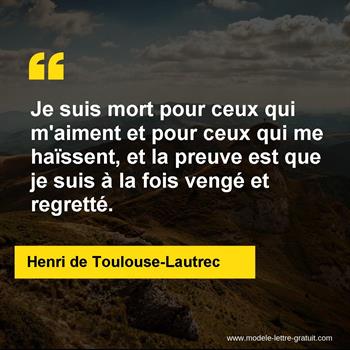 Citation de Henri de Toulouse-Lautrec