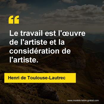 Citation de Henri de Toulouse-Lautrec