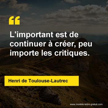 Citation de Henri de Toulouse-Lautrec