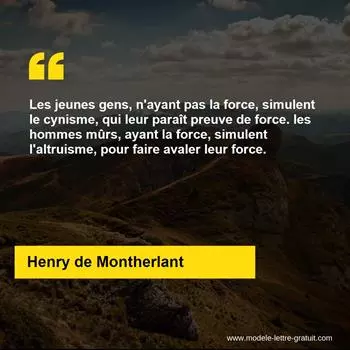 Citation Henry de Montherlant