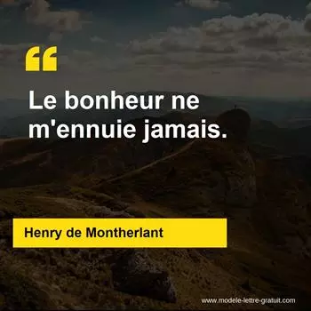 Citation Henry de Montherlant