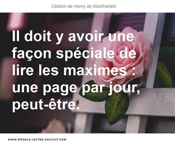 Citations Henry de Montherlant