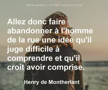 Citation de Henry de Montherlant