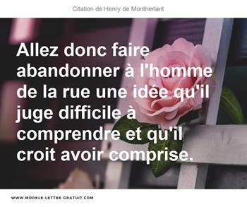 Citations Henry de Montherlant