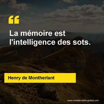 Citation Henry de Montherlant