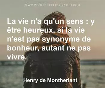 Citation de Henry de Montherlant