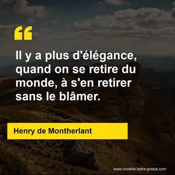 Citation Henry de Montherlant