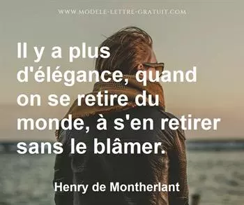 Citation de Henry de Montherlant