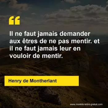 Citation Henry de Montherlant