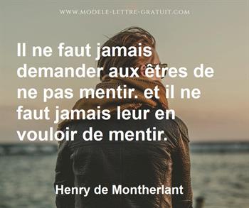 Citation de Henry de Montherlant