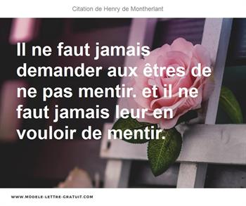 Citations Henry de Montherlant