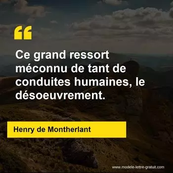 Citation Henry de Montherlant