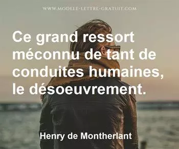 Citation de Henry de Montherlant