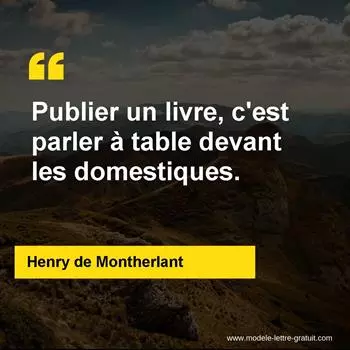 Citation Henry de Montherlant