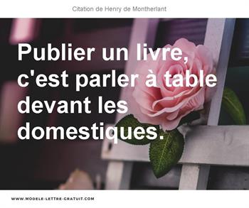 Citations Henry de Montherlant