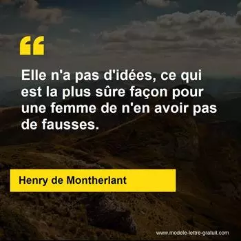 Citation Henry de Montherlant