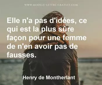Citation de Henry de Montherlant