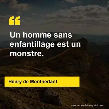 Citation Henry de Montherlant