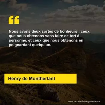 Citation Henry de Montherlant