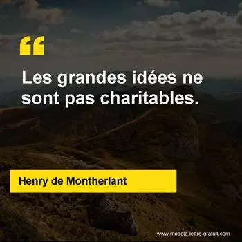 Citation Henry de Montherlant