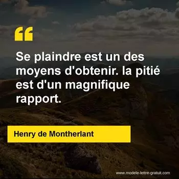 Citation Henry de Montherlant