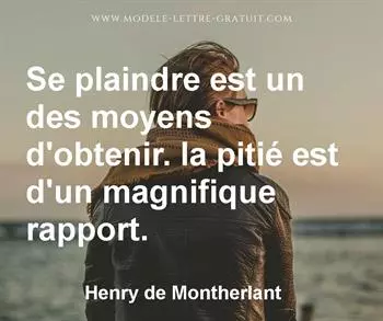 Citation de Henry de Montherlant