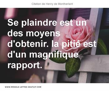 Citations Henry de Montherlant
