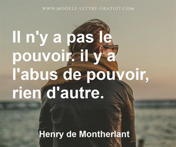 Citation de Henry de Montherlant