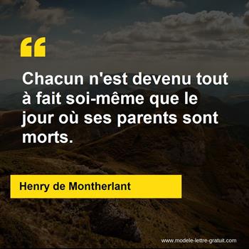 Citation de Henry de Montherlant