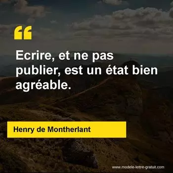 Citation Henry de Montherlant