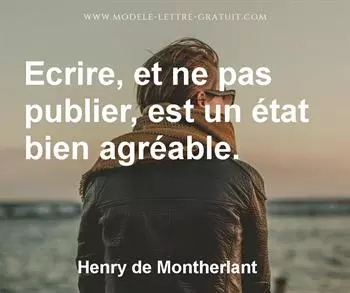 Citation de Henry de Montherlant
