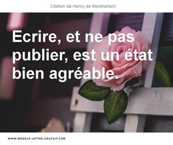 Citations Henry de Montherlant