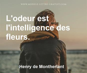 Henry De Montherlant A Dit L Odeur Est L Intelligence Des Fleurs