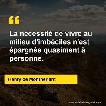 Citation de Henry de Montherlant