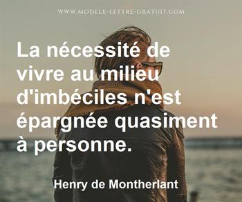 Citation de Henry de Montherlant