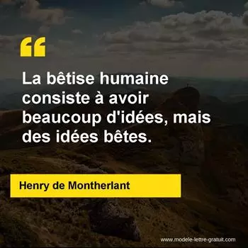 Citation Henry de Montherlant