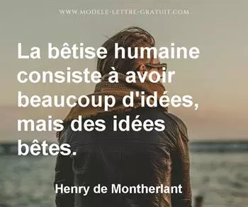 Citation de Henry de Montherlant