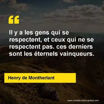 Citation Henry de Montherlant
