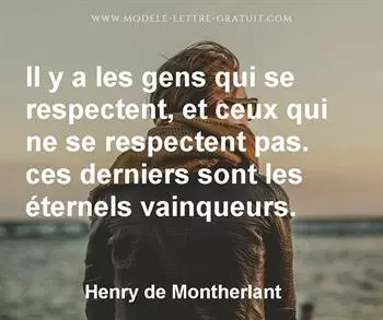 Citation de Henry de Montherlant